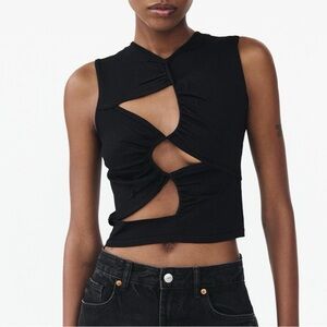 Zara Black Cut-Out Top